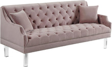 Load image into Gallery viewer, Roxy Pink Velvet Sofa