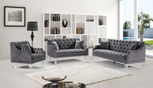 Load image into Gallery viewer, Roxy Grey Velvet Sofa