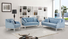 Load image into Gallery viewer, Roxy Sky Blue Velvet Sofa