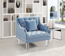 Load image into Gallery viewer, Roxy Sky Blue Velvet Chair