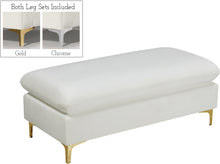 Load image into Gallery viewer, Naomi Cream Velvet Ottoman