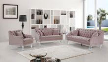 Load image into Gallery viewer, Roxy Pink Velvet Sofa