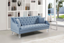 Load image into Gallery viewer, Roxy Sky Blue Velvet Sofa