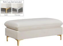 Load image into Gallery viewer, Naomi Cream Velvet Ottoman