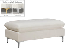 Load image into Gallery viewer, Naomi Cream Velvet Ottoman