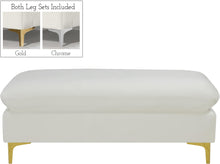 Load image into Gallery viewer, Naomi Cream Velvet Ottoman