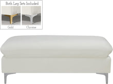 Load image into Gallery viewer, Naomi Cream Velvet Ottoman