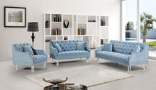 Load image into Gallery viewer, Roxy Sky Blue Velvet Chair