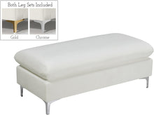 Load image into Gallery viewer, Naomi Cream Velvet Ottoman