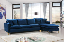 Load image into Gallery viewer, Naomi Navy Velvet 2pc. Reversible Sectional