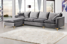 Load image into Gallery viewer, Naomi Grey Velvet 2pc. Reversible Sectional