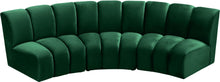 Load image into Gallery viewer, Infinity Green Velvet 3pc. Modular Sectional