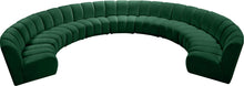 Load image into Gallery viewer, Infinity Green Velvet 9pc. Modular Sectional