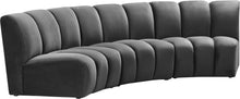 Load image into Gallery viewer, Infinity Grey Velvet 3pc. Modular Sectional