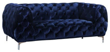 Load image into Gallery viewer, Mercer Navy Velvet Loveseat