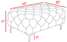 Load image into Gallery viewer, Mercer Grey Velvet Ottoman