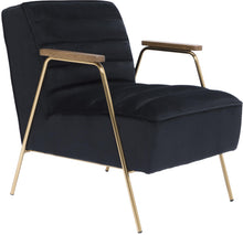 Load image into Gallery viewer, Woodford Black Velvet Accent Chair
