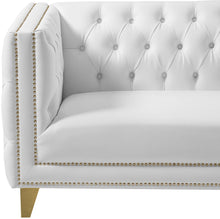 Load image into Gallery viewer, Michelle White Faux Leather Sofa