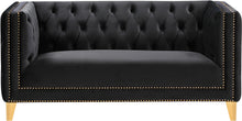 Load image into Gallery viewer, Michelle Black Velvet Loveseat