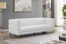 Load image into Gallery viewer, Michelle White Faux Leather Sofa