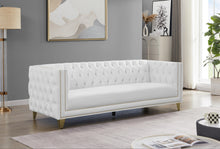 Load image into Gallery viewer, Michelle White Faux Leather Sofa