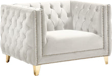 Load image into Gallery viewer, Michelle Cream Velvet Chair