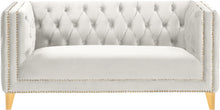 Load image into Gallery viewer, Michelle Cream Velvet Loveseat
