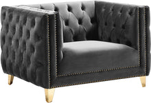 Load image into Gallery viewer, Michelle Grey Velvet Chair