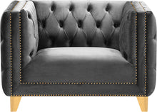 Load image into Gallery viewer, Michelle Grey Velvet Chair