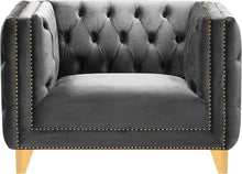 Load image into Gallery viewer, Michelle Grey Velvet Chair