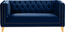Load image into Gallery viewer, Michelle Navy Velvet Loveseat