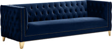 Load image into Gallery viewer, Michelle Navy Velvet Sofa