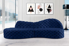 Load image into Gallery viewer, Royal Navy Velvet 2pc. Sectional