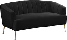 Load image into Gallery viewer, Tori Black Velvet Loveseat