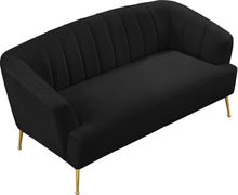 Load image into Gallery viewer, Tori Black Velvet Loveseat