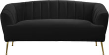 Load image into Gallery viewer, Tori Black Velvet Loveseat