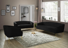 Load image into Gallery viewer, Tori Black Velvet Loveseat