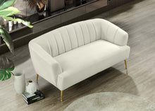 Load image into Gallery viewer, Tori Cream Velvet Loveseat