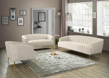 Load image into Gallery viewer, Tori Cream Velvet Sofa
