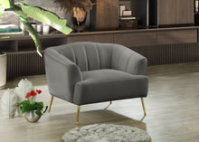 Load image into Gallery viewer, Tori Grey Velvet Chair