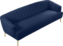 Load image into Gallery viewer, Tori Navy Velvet Sofa
