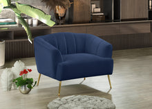 Load image into Gallery viewer, Tori Navy Velvet Chair