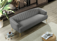 Load image into Gallery viewer, Tori Grey Velvet Sofa