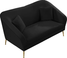 Load image into Gallery viewer, Hermosa Black Velvet Loveseat