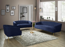 Load image into Gallery viewer, Tori Navy Velvet Loveseat