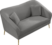 Load image into Gallery viewer, Hermosa Grey Velvet Loveseat