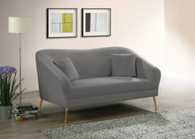 Load image into Gallery viewer, Hermosa Grey Velvet Loveseat
