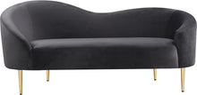 Load image into Gallery viewer, Ritz Grey Velvet Loveseat