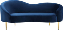 Load image into Gallery viewer, Ritz Navy Velvet Loveseat