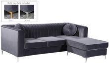 Load image into Gallery viewer, Eliana Grey Velvet 2pc. Reversible Sectional